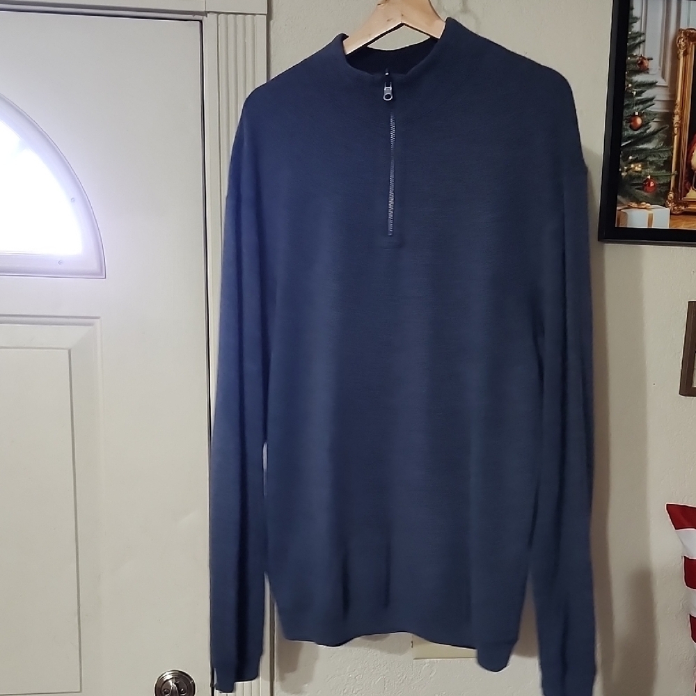 Daniel Cremieux Navy Quarter Zip Sweater Preppy Academia Office Grown Man Attire - Picture 5 of 8